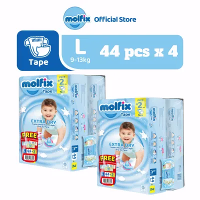 Molfix Extra Dry Tape Diaper Twin Pack (Carton) (Stock Clearance)