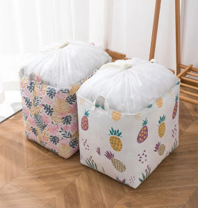 Storage Basket ขนาด 100L ตะกร้าเก็บของ ตะกร้าผ้า กระสอบผ้า ปากถุงสามารถรูดปิดได้ ป้องกันผ้าหกออกมา พับเก็บง่าย