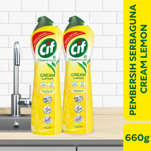 [Paket isi 2] Cif Cream Pembersih Serbaguna Lemon Botol 660gr