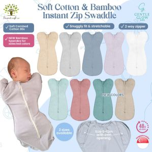 🇸🇬 [BUY 3 FREE GIFT] Ultra Soft Bamboo Cotton Premium Newborn Baby Instant Swaddle baby zip swaddle zip swaddle sleeping bag