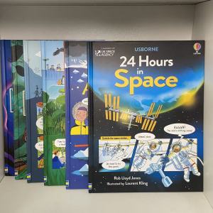 【Hard cover】Usborne 24 Hours in Space Stone age Jungle Antarctica Ocean Zoo (6 Books set)