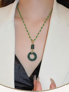 Elegant Hetian Jade Lucky Clasp Pendant Necklace Evening Party Female Handmade/Necklace/Luxury Style/Dating Fashion