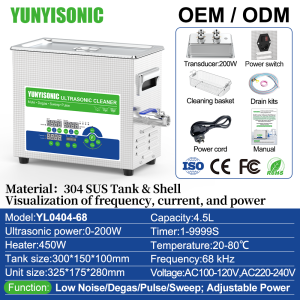 YUNYISONIC Ultrasonic Laboratory Cleaner - Multi Degrees Sweep-Pulse - Digital Display - Safe & Stable - Industrial Vibrator - Flexible Circuit Processing - Noise Reduction