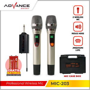Advance MIC-203 Dua Mikrofon Wireless Profesional Mic Dengan Kotak Wireless Microphone