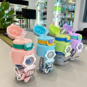 Botol Minum Anak Beruang Angkasa Tali Sedotan 600 ml KLX 109