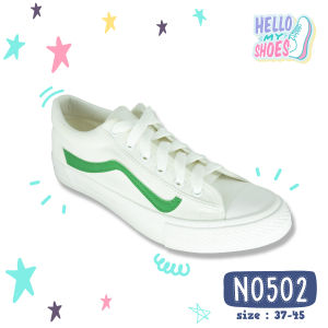 รองเท้าผ้าใบผูกเชือก พื้นยางพารากันลื่น รุ่น NO502 สินค้าตรงปก จัดส่งไว แท้100%