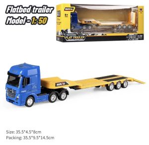 ส่งจากไทย รถพ่วงบรรทุกแม็คโคร  1729 Huina 1:50 โมเดลรถจำลองวิศวกรรมก่อสร้างของเล่นสำหรับเด็ก โมเดลสะสม โมเดลรถก่อสร้าง