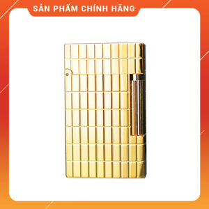 Bật Lửa Dupont Vàng Kẻ Vuông D51 Dùng Gas Đá Cao Cấp Thiết Kế Độc Đáo Tinh Tế Chất Lượng (KHÔNG CHỨA XĂNG GAS)