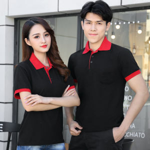 Waiter Uniform Pure Cotton Breathable Short-sleeved Uniform Staff Uniform Work Uniform Hotel Restaurant Mens and Womens Work Uniform Summer T-shirt Coffee Shop Catering Hot Pot Fast Food Restaurant