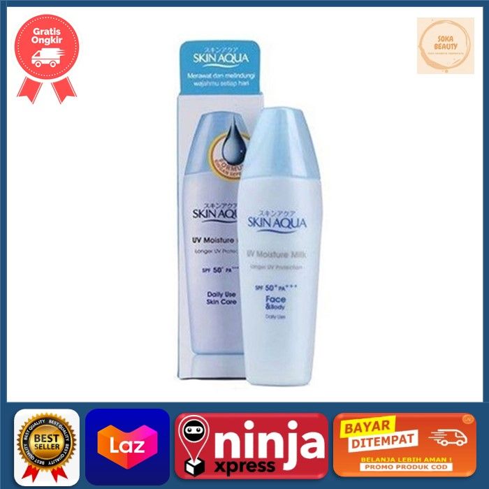 TERLARIS!!![BISA COD] SKIN AQUA UV Moisture Milk SPF 50 PA+++ / Skin Aqua SPF 50 / Skin Aqua Sunscreen / Sunscreen Sunblock Skinaqua/Skin Aqua Moisture Milk SPF 50 PA+++ - 40ml BPOM ORIGINAL