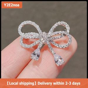 【Local shipping】 Elegant Bowknot Rhinestone Brooch Buckle Pin For Women Girls Bow Buckle Pin Cardigan Clip Jewelry Brooch Accessories