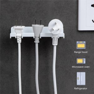Plug Charger Hook Wall-mount Storage Rack Bathroom Kitchen Storage Shelf Punch-free Paste Plug Hook Wall Hanger Power Cord Storage Mount Bracket