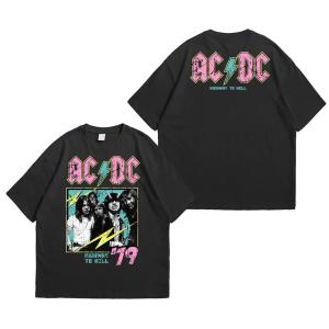 BAJU KAOS T-SHIRT OVERSIZE / KAOS MOTIF BAND ROCK ACDC /KAOS PRIA DISTRO /KAOS OVERSIZE TERBARU