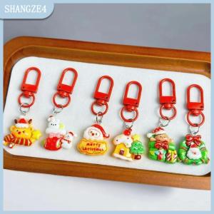 【SHANGZE4】 1 6 cái Móc khóa mặt dây chuyền sê-ri ông già Noel hoạt hình dễ thương phụ kiện mặt dây chuyền ba lô sinh viên quà tặng nhỏ tiệc giáng sinh