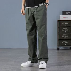【5-colour】Mens Loose Fit  Cargo Pants Mid-Waist Straight Leg Casual Trousers With Pocket For Spring Fall[5XL]