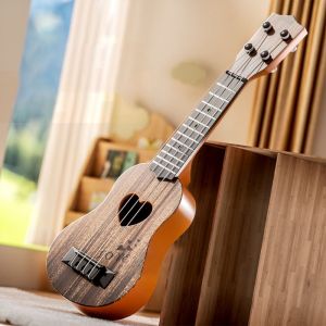 LFPLYQ Adjustable String Knob Ukulele Musical Instrument Toy 4 Strings Yukrili Toys Small Guitar Toy Toy Musical Instrument Classical Simulation Ukulele Toy Children Toys