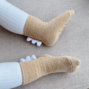 Non Slip Toddler Socks for Infant Baby Kids Strong Grips Sole Cute Dinosaur Warm Thick Anti Slip Socks for Boys Girls