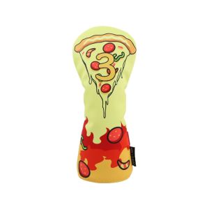 CYI47 Pizza Pattern Golf Head Cover PU Leather Soft And Durable Wood Headcover Outdoor Sports Protective Cover Golf Club Protector Driver Fairway