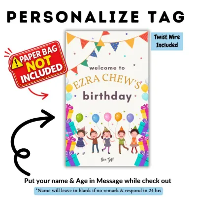 A5 Happy Birthday Paper Bag With Handle Goodies Bag Birthday Party Gift Pack Paper bag Door gift Murah 礼物袋 Paper Bag Birthday Kids Birthday Goodies Bag Kids Goodie Bags For Birthday Party Bag For Kids Paper Bag For Gift Birthday