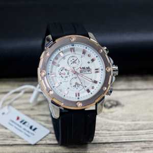 Jam tangan Pria Viral 221 tali silicon tanggal hari aktif chrono off analog original