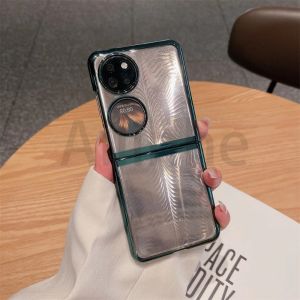 For Huawei P50 Pocket Case Ultra Thin Plating Frameless Hard PC Clear Camera Protect Cover Shell