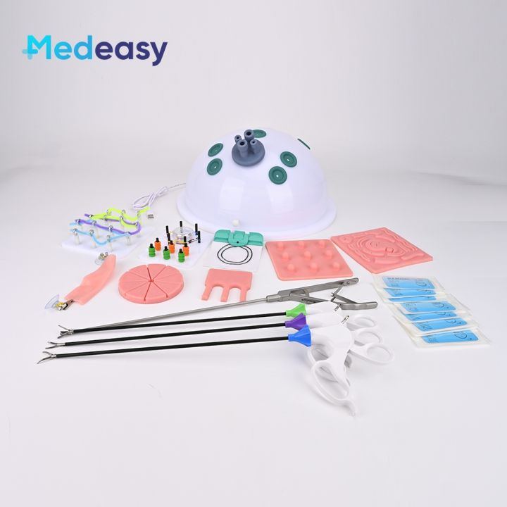 Laparoscopic Simulator Training Box Instruments with 4 laparoscopic ...