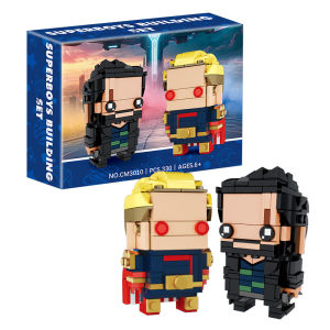 ชุดคลุมสีดำ MOC ซูเปอร์บอย เข้ากันได้กับเลโก้ บล็อกสร้างอนุภาคขนาดเล็ก ของเล่นประกอบ Brickheadz เพื่อการศึกษา