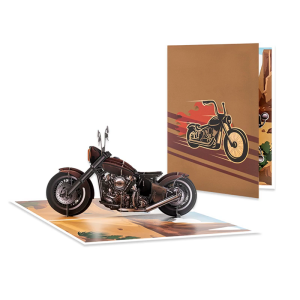 Dynamic 3D Motorcycle Scene Greeting Blank Inside For Personalised Wishes And Celebration Happy Birthday