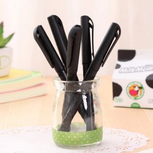 BW-A45 Pulpen Hitam 0.7mm Motif Polos Tinta Hitam Simple Ballpoint / Pena Alat Tulis Kantor Sekolah Pens Black Import