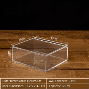 NAELIN Khối lập phương Hộp Acrylic Vỏ trong suốt Thiết kế có thể xếp chồng lên nhau Hộp Lập Phương Trong Suốt Acrylic trong suốt Có nắp đậy Hộp trưng bày Kho chứa đồ trang sức