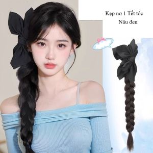 Tóc Giả Kẹp Tóc Giả Đính Nơ Tết Tóc Phong Cách Dịu Dàng Thanh Nhã Cho Nữ - Phụ kiện RyRy