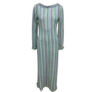 Ladies Swimsuit Coverup Long Sleeve Hollow Out Knit Beach Dress Full Length Crochet Dress Women Backless Beach Coverup