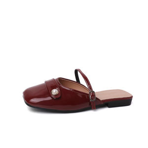 YOTO New Mary Jane Shoes With Adjustable Buttons And Flat Leather Slippers For Ladies