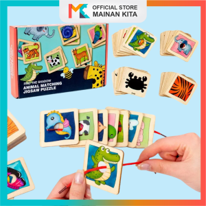 Mainan Edukasi Anak Animal Skin Matching Puzzle Kayu MK134