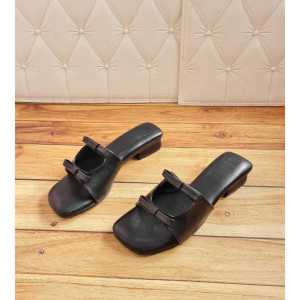 Sendal Flat Wanita Sandal Georgia AJ57 Hak 3cm - Warna Baru