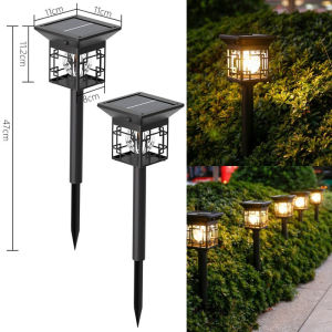 Solar Garden Light Outdoor Waterproof LED Pathway Landscape Light Stake Garden Yard Lawn Lamp 2pcs