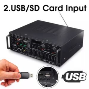 【จัดส่งฟรี】2000W 220V to 240V Audio Power Amplifier Home Theater Amplifiers Audio with Remote Control Support FM USB SD Card bluetooth