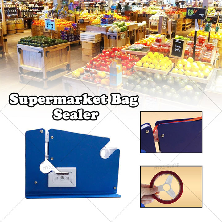K8 Bag Neck Sealer Supermarket Store Metal Tape Dispenser Bag Packaging