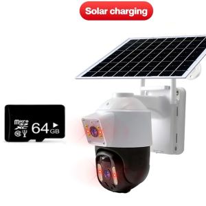 V380 Solar Dual  CCTV Camera Outdoor Waterproof No Wifi Needed Connect To Cellphone Night Vision