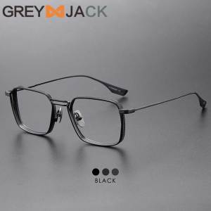 Grey Jack Frame Kacamata Model Kotak Style Vintage Bahan Titanium Stylish Bisa Minus Antiradiasi Blueray Bluecromic DLX 125