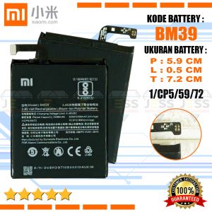 Baterai Xiaomi Redmi Mi 6 / Mi6 / MCE16 Battery BM39 / BM-39 Original