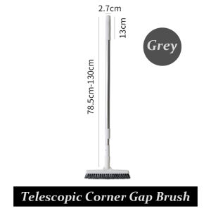 Telescopic Corner Gap Brush Toilet Floor Corners Window Line Cleaning Scrub V-shape Bristles Cleaning Tool 25x130cm