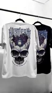 HD Skeleton Fashion Design Street Culture Mens Womens Cotton T-Shirt Regular Round Neck