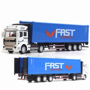LUZMAR Hợp Xe tải hợp đúc Vận chuyển Lên dây cót Mô hình xe vận chuyển thu nhỏ Xe container Đồ chơi mô hình ô tô Trẻ em