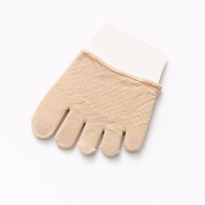 VCH Invisible Mesh Non-slip Women Breathable Open Toe Socks Sock Slippers Cotton Half Palm Socks