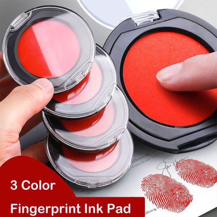 D5JKY Clear Stamping Mini Fingerprint Ink Pad Quick-drying Red Blue ...