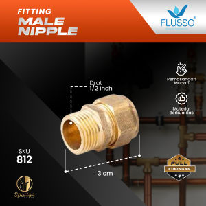 Fitting Sambungan Selang Air Panas / Nepel Sambungan Pipa Water Heater Elbow Keni Tee Sock Sok Murah Lengkap Drat Luar Dalam 1/2 Inch