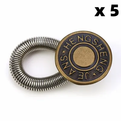 MiraLife 5 Cái Nút Lò Xo Kim Loại Nới Rộng Thắt Lưng Quần Jean Điều Chỉnh Được