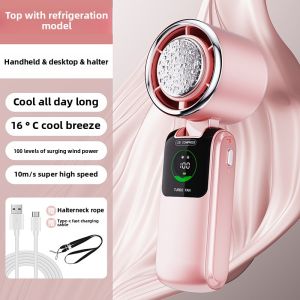 Taoxilife ใหม่เซมิคอนดักเตอร์เครื่องทำความเย็นมือถือพัดลม 6000mAh 100 ความเร็วพัดลมความเร็วสูง USB ชาร์จแบบพกพาพัดลมพับได้ LED ดิจิตอลมินิพัดลม