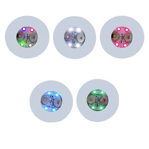 5/1pcs Luminous Bottle Stickers Lights 6cm LED Coaster Lamps for Xmas Bar KTV Wedding Party Drink Cups Vase Decor